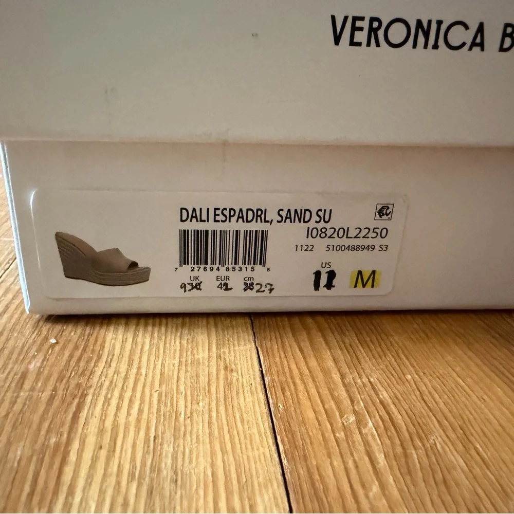 Veronica Beard Dali Sand Suede Espadrille Wedge Slides - Beige 11